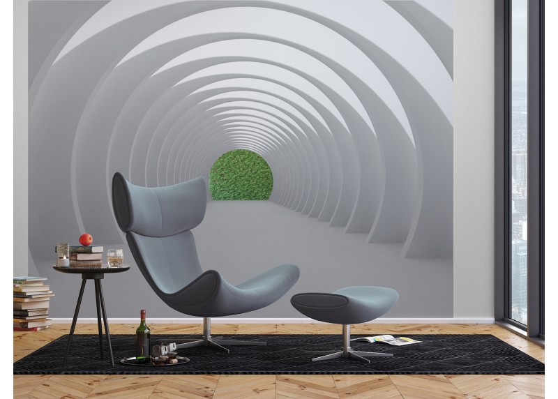 Bílý tunel, AG Design, fototapeta ekologická vliesová do obývacího pokoje, ložnice, jídelny, kuchyně, lepidlo součástí balení, 360x270