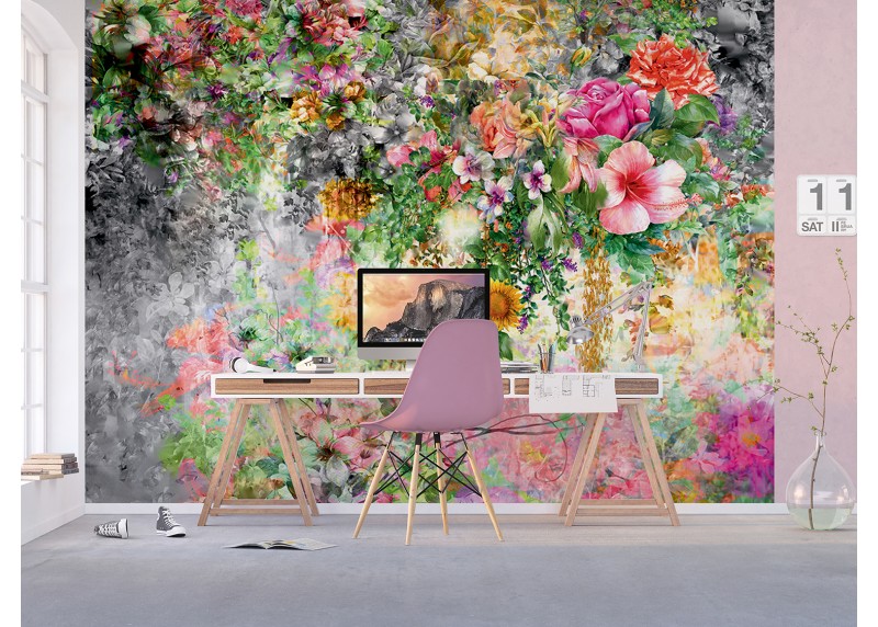 Květinový akvarel, AG Design, fototapeta ekologická vliesová do obývacího pokoje, ložnice, jídelny, kuchyně, lepidlo součástí balení, 360x270