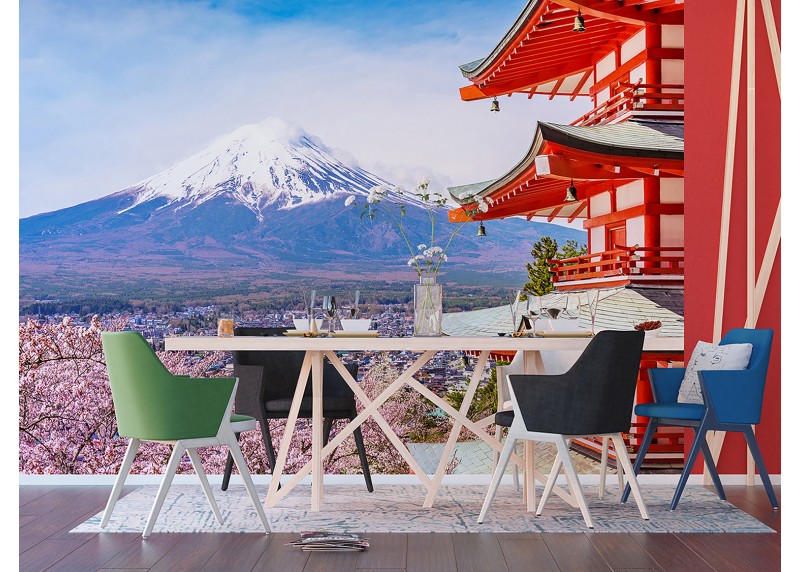 Výhled na Fudži, AG Design, fototapeta ekologická vliesová do obývacího pokoje, ložnice, jídelny, kuchyně, lepidlo součástí balení, 375x270