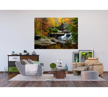 Vodní mlýn v lese , AG Design, fototapeta do obývacího pokoje, ložnice, jídelny, kuchyně, lepidlo součástí balení, 180x127