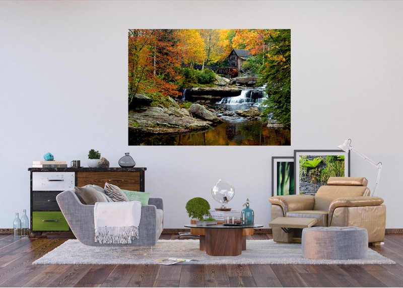 Vodní mlýn v lese , AG Design, fototapeta do obývacího pokoje, ložnice, jídelny, kuchyně, lepidlo součástí balení, 180x127