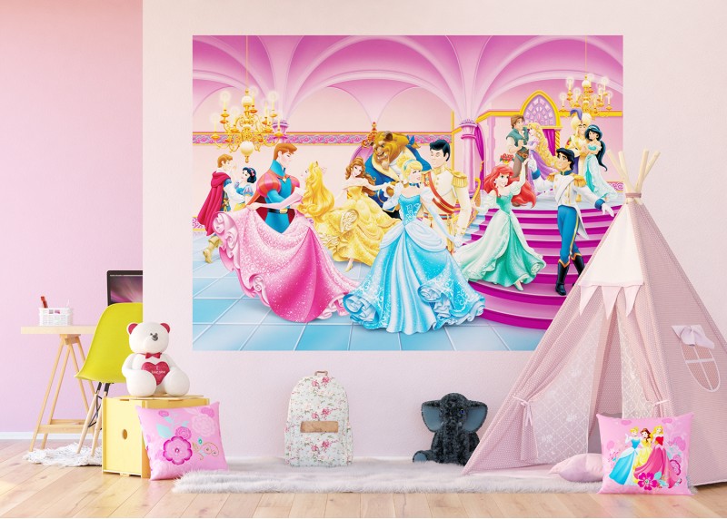 Bál Disney princezen, Disney, AG Design, fototapeta do dětského pokoje, lepidlo součástí balení, 255x180