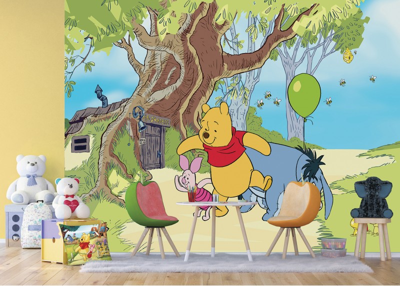 Medvídek Pú, Prasátko a Oslík, Disney, AG Design, fototapeta do dětského pokoje, lepidlo součástí balení, 360x254