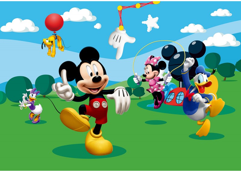 Mickey Mouse si hraje s přáteli, Disney, AG Design, fototapeta do dětského pokoje, lepidlo součástí balení, 360x254