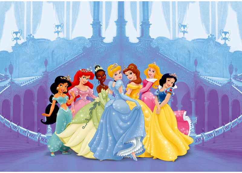 Disney princezny na hradě, Disney, AG Design, fototapeta do dětského pokoje, lepidlo součástí balení, 360x254