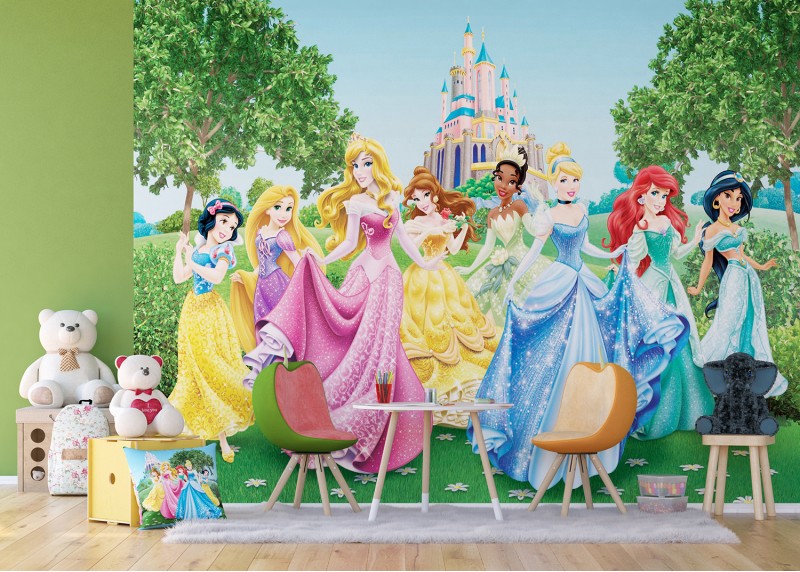 Všechny princezny Disney, AG Design, fototapeta do dětského pokoje, lepidlo součástí balení, 360x254