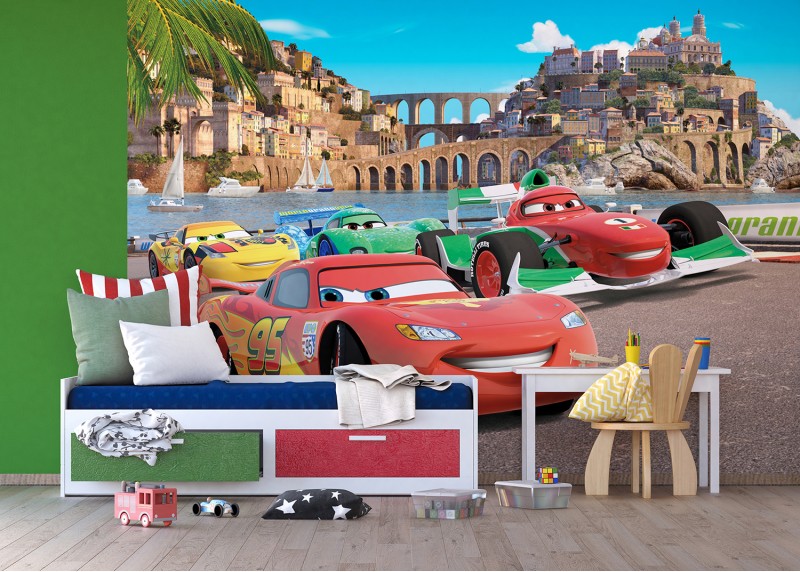 Cars závod v Itálii, Auta, Disney, AG Design, fototapeta do dětského pokoje, lepidlo součástí balení, 360x254