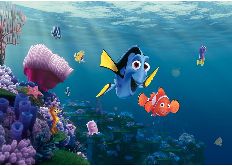 Dory a Nemo spolu, Disney, AG Design, fototapeta do dětského pokoje, lepidlo součástí balení, 360x254