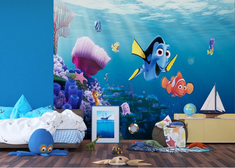 Dory a Nemo spolu, Disney, AG Design, fototapeta do dětského pokoje, lepidlo součástí balení, 360x254