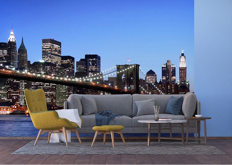 Výhled na Brooklynský most, AG Design, fototapeta do obývacího pokoje, ložnice, jídelny, kuchyně, lepidlo součástí balení, 360x254