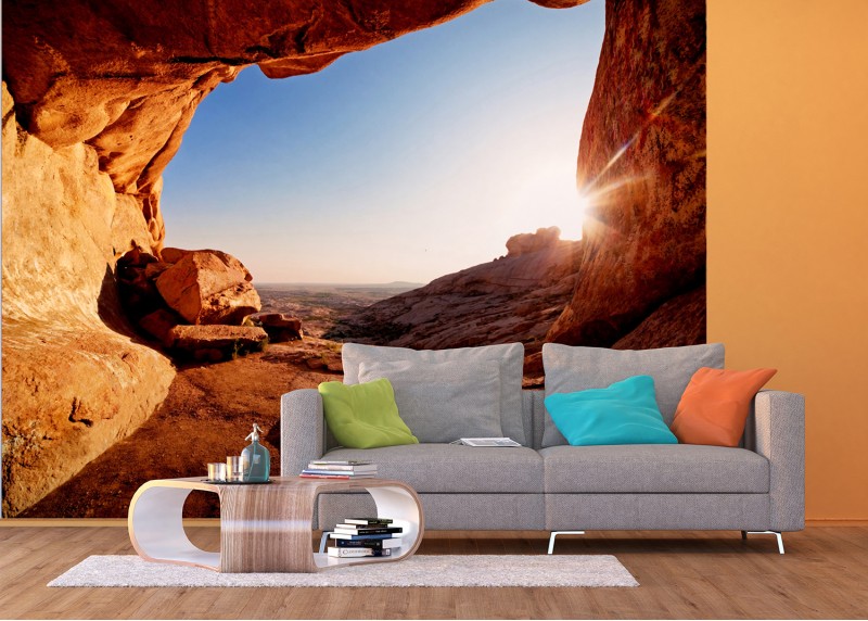 Výhled z jeskyně, AG Design, fototapeta do obývacího pokoje, ložnice, jídelny, kuchyně, lepidlo součástí balení, 360x254