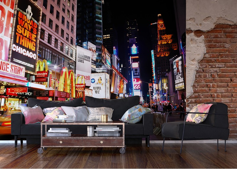 Noční Times Square, 360x254, AG Design, fototapeta do obývacího pokoje, ložnice, jídelny, kuchyně, lepidlo součástí balení, 360x254