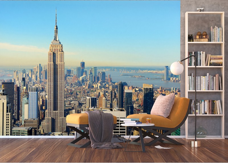Výhled na Empire State Building, AG Design, fototapeta do obývacího pokoje, ložnice, jídelny, kuchyně, lepidlo součástí balení, 360x254