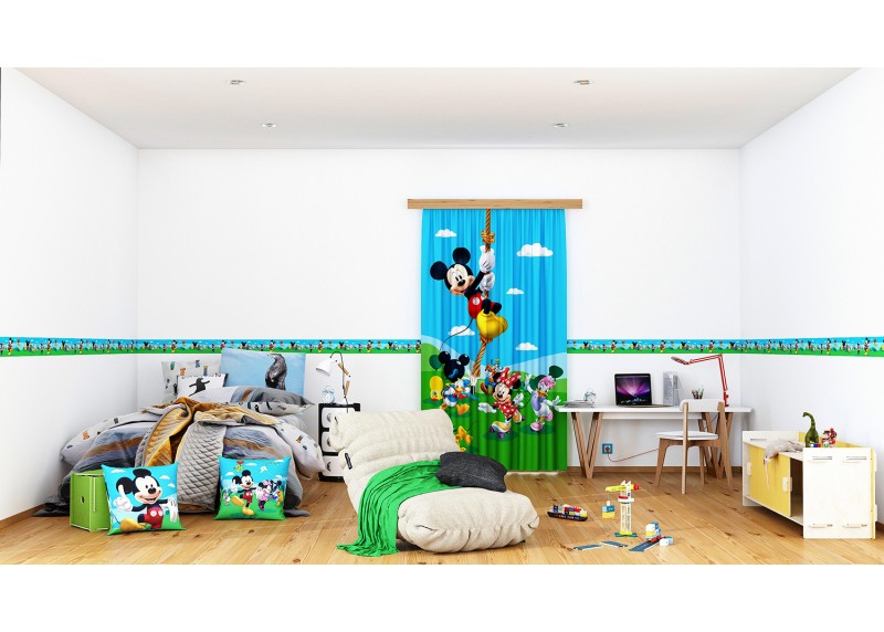 Mickey Mouse tančí s přáteli, Disney, samolepící bordura do dětského pokoje, 5 m x 13.8 cm, WBD 8069