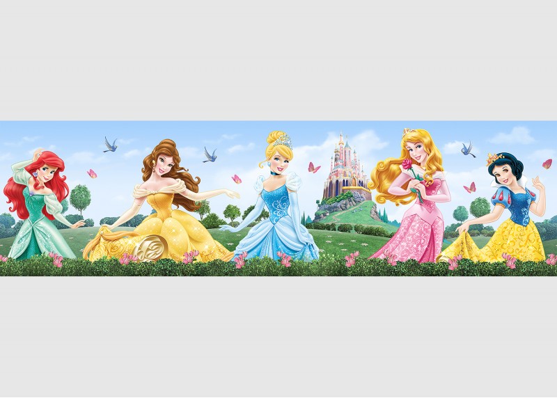 Princess, Disney, samolepící bordura do dětského pokoje, 5 m x 13, 8 cm, WBD 8072
