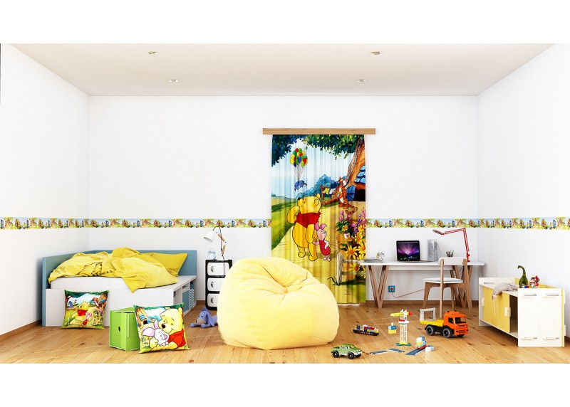 Winnie The Pooh, samolepící bordura do dětského pokoje, 5 m x 9, 7 cm, WBD 8080
