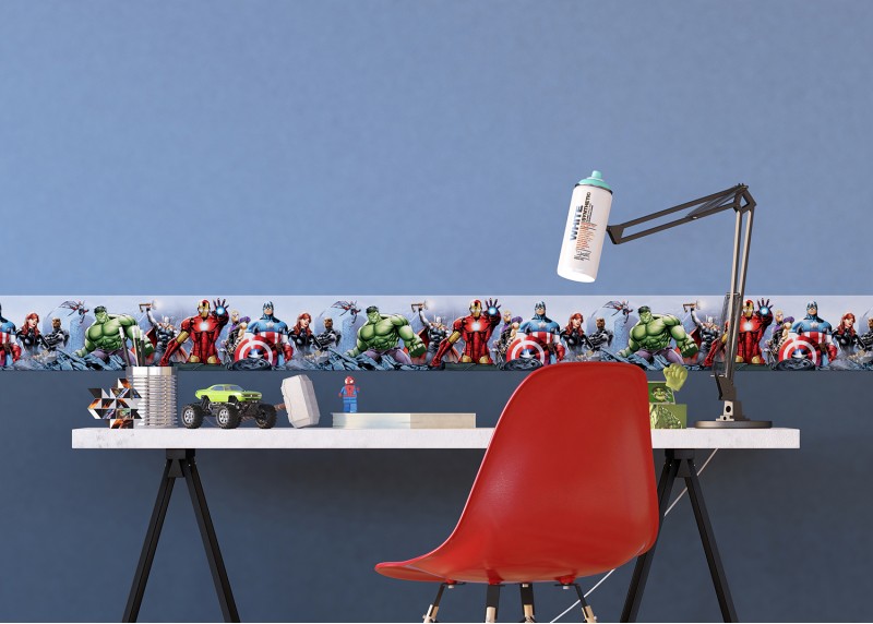 Avengers, Marvel, samolepící bordura pro dětské pokoje, AG Design 9.7 cm x 5 m, WBD 8087