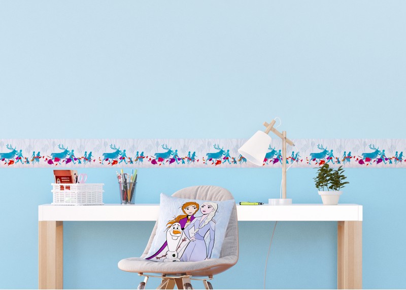 Siluety Frozen 2, Disney, samolepící bordura do dětského pokoje, 5 m x 13 cm, WBD 8113