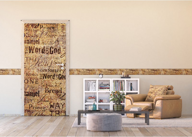 Canvas, samolepící bordura pro stěny obývacího pokoje, ložnice, jídelny, kuchyně, chaty, AG Design, 5m x 13.8 cm, WB 8200