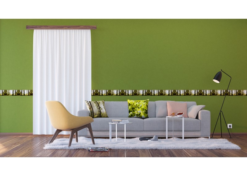 Les, samolepící bordura pro stěny obývacího pokoje, ložnice, jídelny, kuchyně, chaty, AG Design, 5 m x 13.8 cm, WB 8214