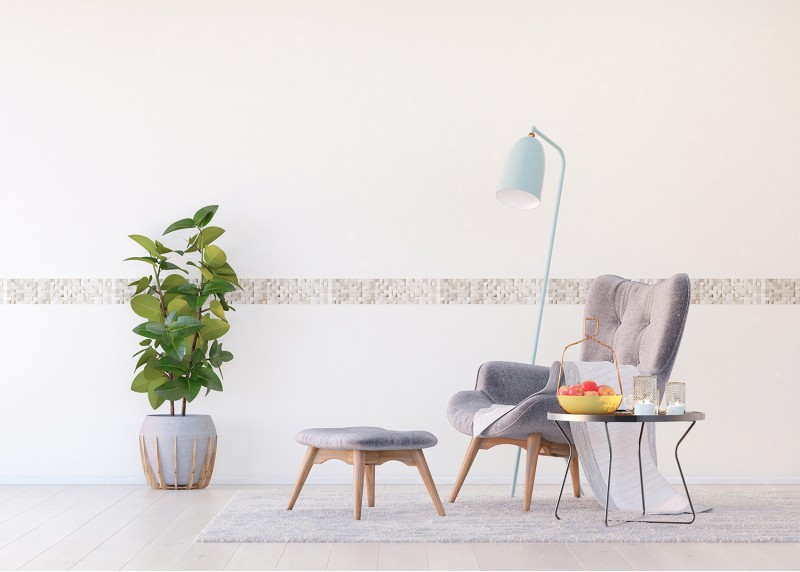 3D Dřevěné kostky, samolepící bordura pro stěny obývacího pokoje, ložnice, jídelny, kuchyně, chaty, AG Design, 5 m x 13.8 cm, WB 8234