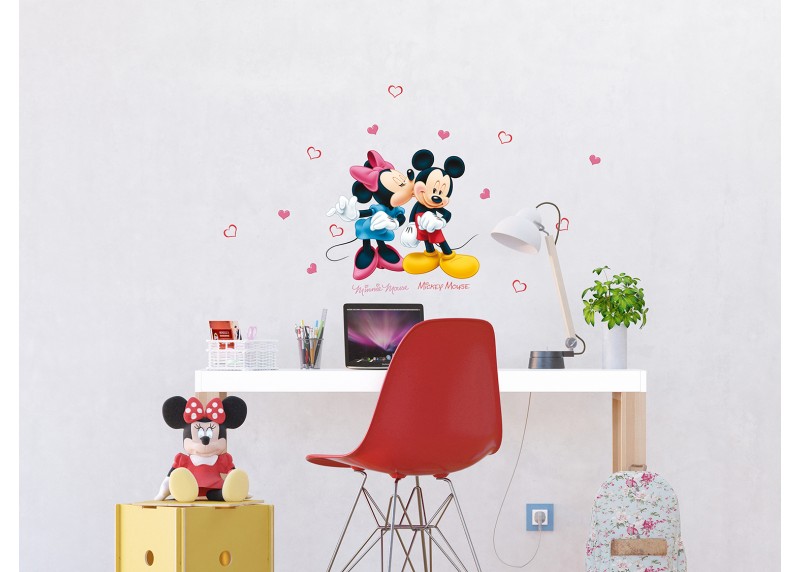 Samolepka na zeď dětská,  AG Design, DKs 1085, Disney, Mickey Mouse, Minnie a Mickey spolu, 30x30 cm