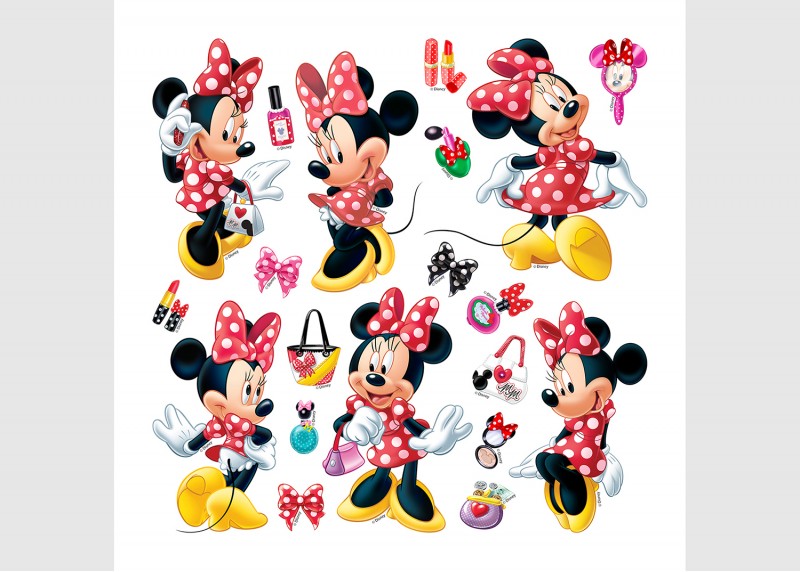Samolepka na zeď dětská,  AG Design, DKs 3813, Disney, Minnie Mouse, Minnie pozuje, 30x30 cm