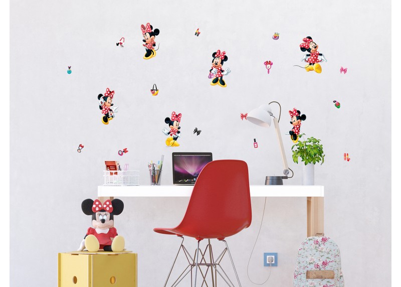 Samolepka na zeď dětská,  AG Design, DKs 3813, Disney, Minnie Mouse, Minnie pozuje, 30x30 cm