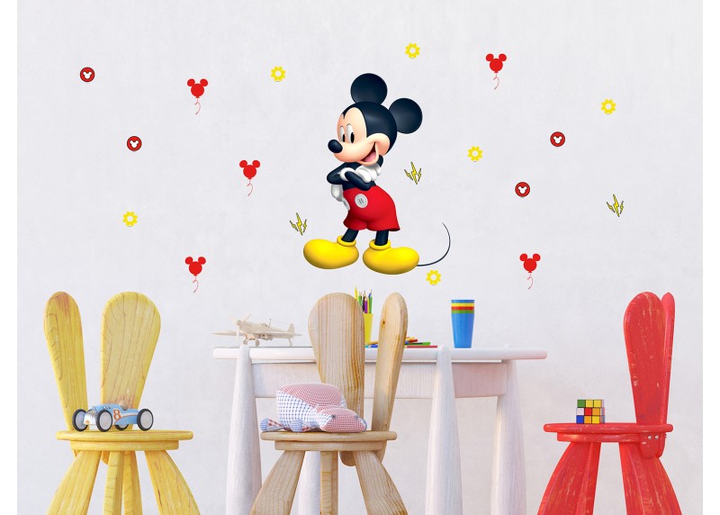 Samolepka na zeď dětská,  AG Design, DK 1725, Disney, Mickey Mouse, 42, 5x65 cm