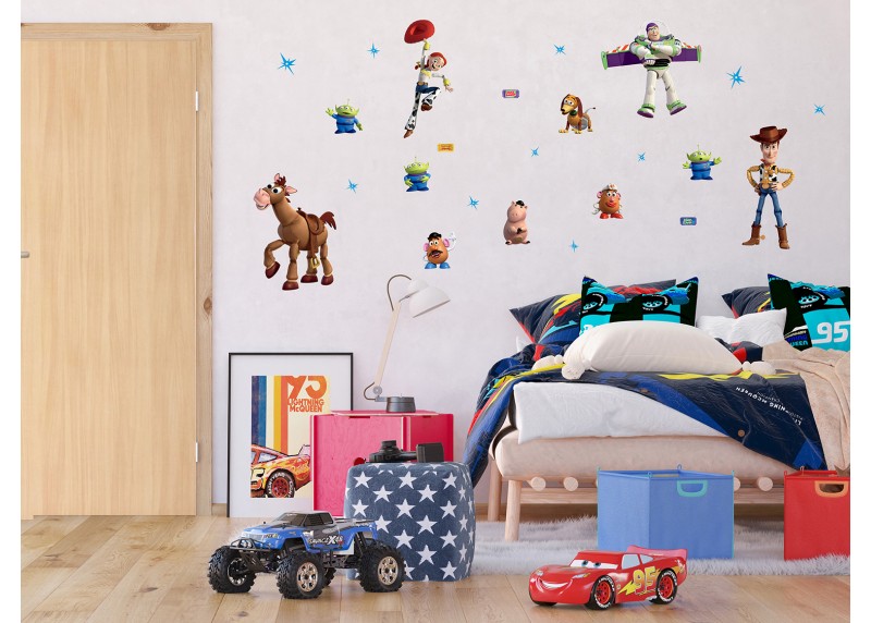 Samolepka na zeď dětská,  AG Design, DK 1771, Disney, Příběh hraček, Woody, Buzz a Jessy, 65x85 cm