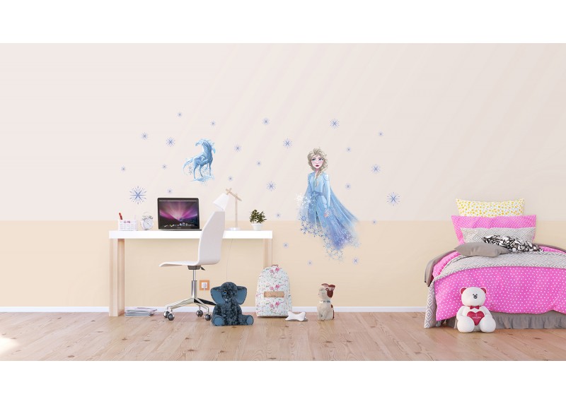Samolepka na zeď dětská,  AG Design, DK 2318, Disney, Ledové království, Elsa a kouzelný kůň, 65x85 cm