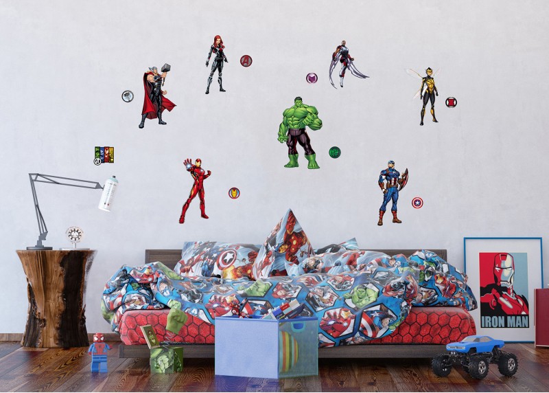 Avengers, Marvel, dekorační nálepky na stěny, nábytek a interiérové předměty v dětském pokoji, AG Design, 65 x 85 cm, DK 2326