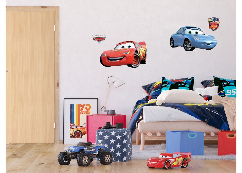 Samolepka na zeď dětská,  AG Design, DK 850, Disney, Auta, McQueen a Sally, 65x85 cm