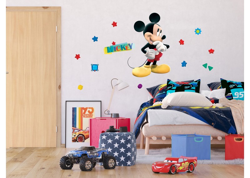 Samolepka na zeď dětská,  AG Design, DK 858, Disney, Mickey Mouse, Zvědavý Mickey, 65x85 cm