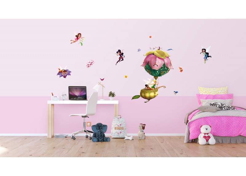 Samolepka na zeď dětská,  AG Design, DK 884, Disney, Víly na balounu, 65x85 cm