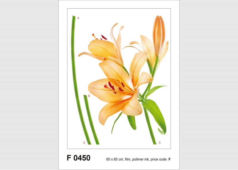 Samolepka na zeď,  AG Design, F 0450, Oranžové lilie, 65x85 cm