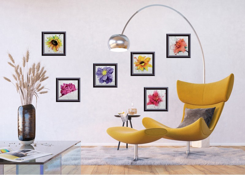 Samolepka na zeď,  AG Design, F 1059, Kolekce obrazů s květinami, 65x85 cm