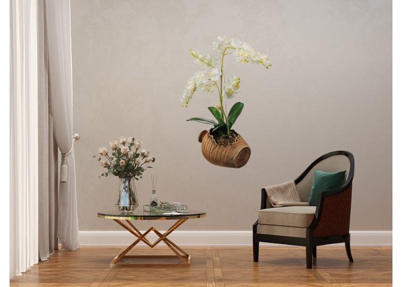 Samolepka na zeď,  AG Design, SM 3430, Orchidej v květináče, 42, 5x65 cm