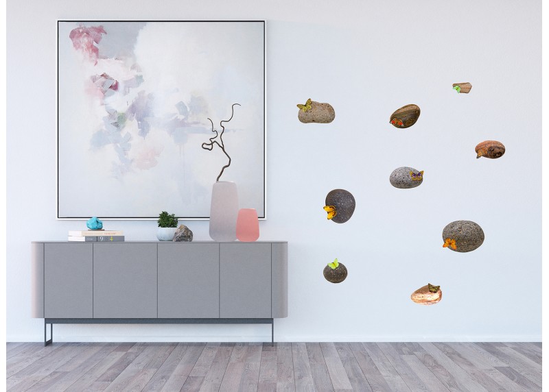 Samolepka na zeď,  AG Design, SM 3436, Kameny s motýly, 42, 5x65 cm