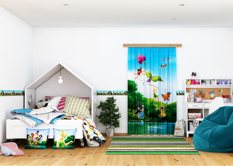 Víly, záclony AG Design, 140 x 245 cm, 1 díl, pro dětské pokoje, FCSL 7103