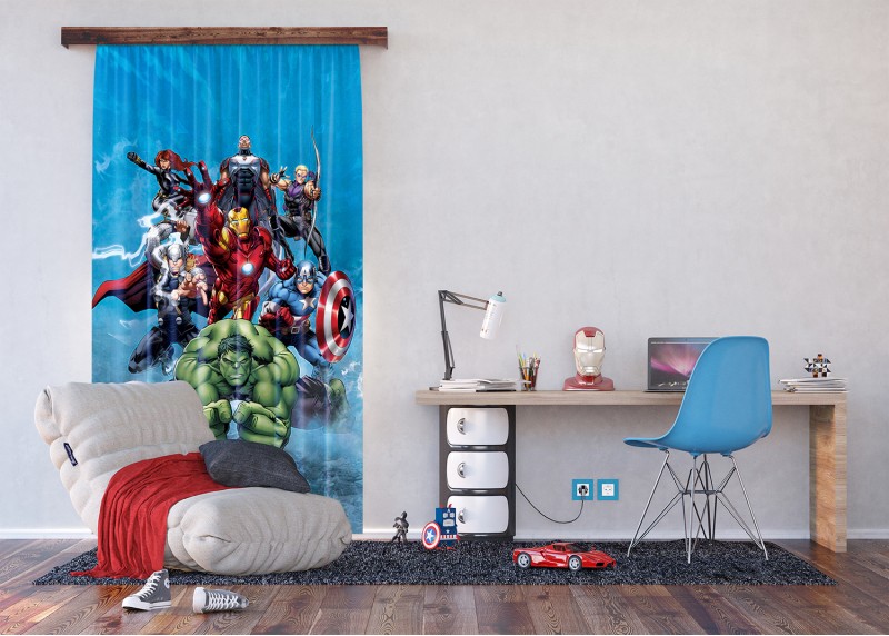 Avengers, Marvel, záclony AG Design, pro dětské pokoje, 140 x 245 cm, FCSL 7169
