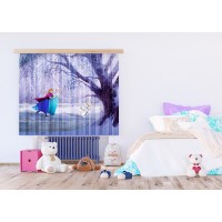 Frozen, Disney, záclony AG Design, 180 x 160 cm, 2 díly, pro dětské pokoje, FCSXL 4300
