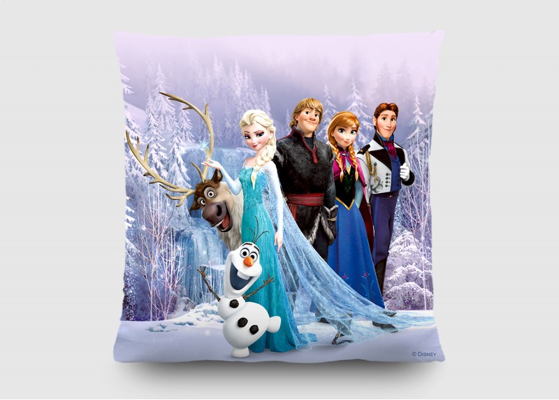 Elsa s přáteli, Disney, dekorativní polštář AG Design, 40 x 40 cm, do dětského pokoje, CND 3115