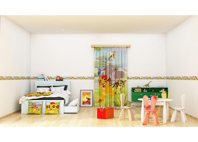 Lví hlídka Disney, dekorativní polštář AG Design, 40 x 40 cm, do dětského pokoje, CND 3116