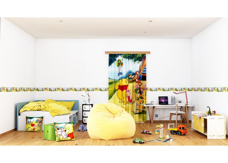 Medvídek Pú na louce, Disney, dekorativní polštář AG Design, 40 x 40 cm, do dětského pokoje, CND 3119