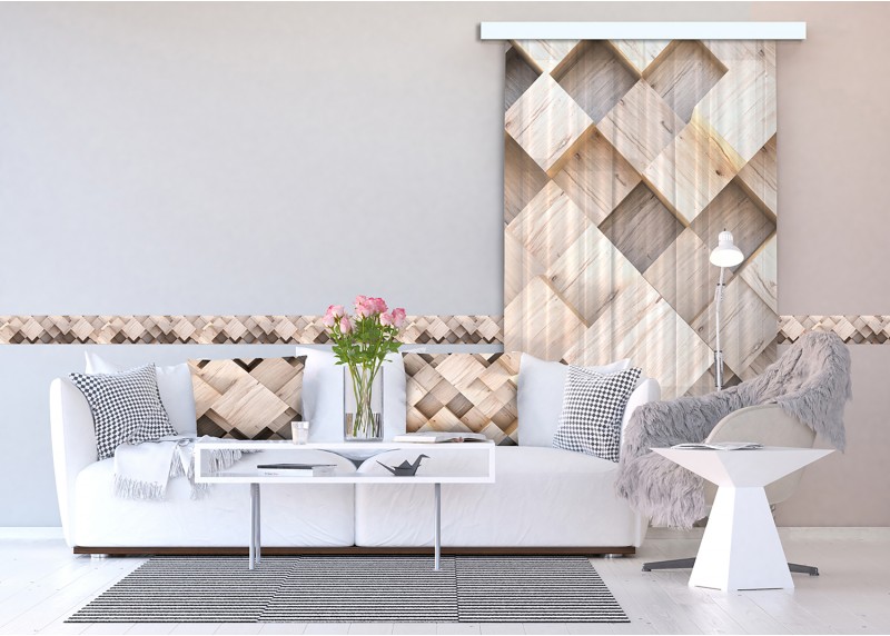 3D dřevo, dekorativní polštář, AG Design, 45 X 45 cm, do obývacího pokoje, kuchyně, ložnice či chaty, CN 3607