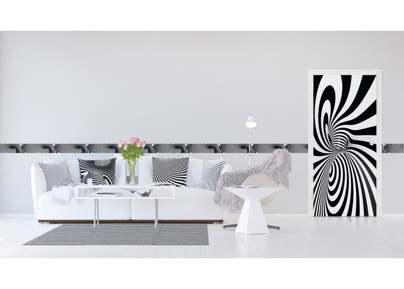 Černá a bílá abstrakce, dekorativní polštář, AG Design, 45 X 45 cm, do obývacího pokoje, kuchyně, ložnice či chaty, CN 3608