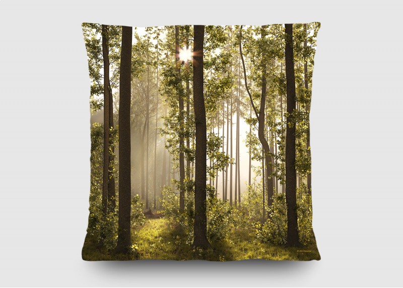 Kouzelný les, dekorativní polštář AG Design, 45 x 45 cm, do obývacího pokoje, kuchyně, ložnice či chaty, CN 3611