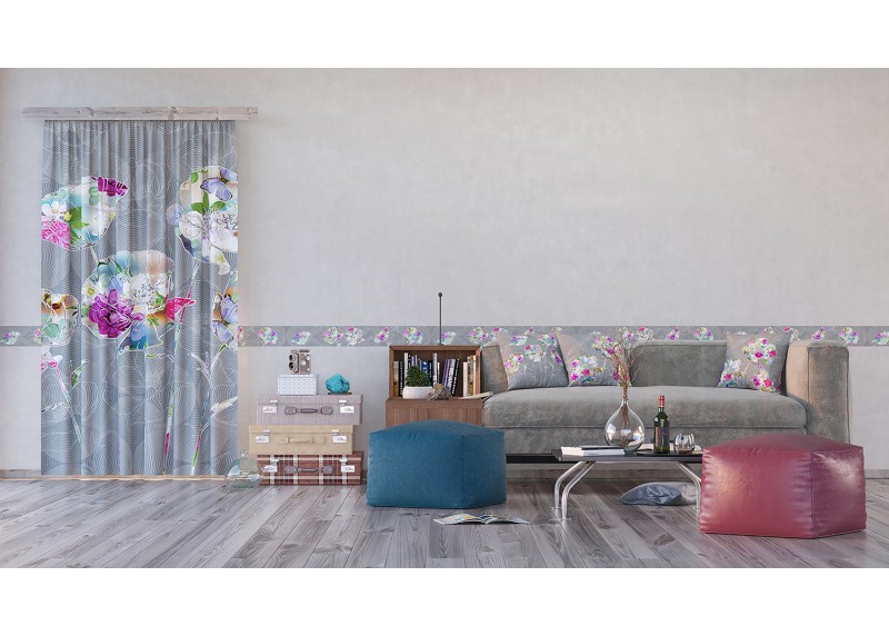 Květiny, dekorativní polštář, AG Design, 45 X 45 cm, do obývacího pokoje, kuchyně, ložnice či chaty, CN 3619