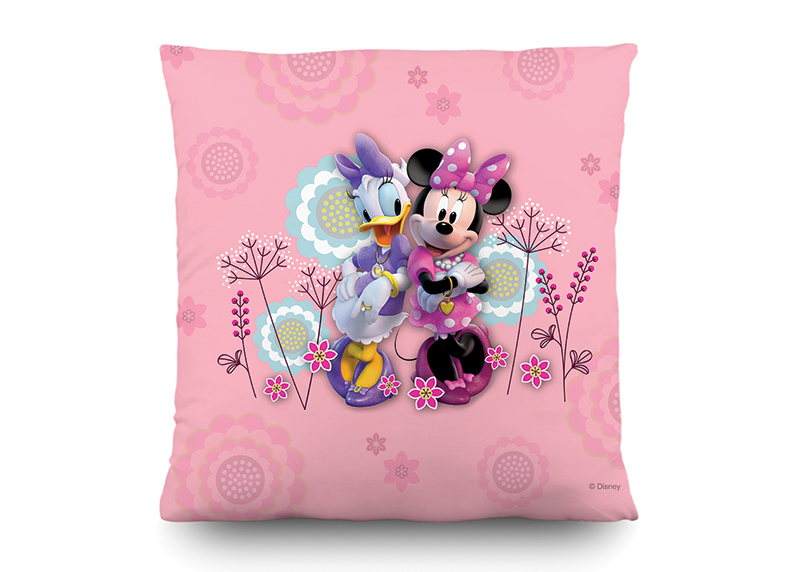Myška Minnie a Daisy v květinách, Disney, dekorativní polštář AG Design, 40 x 40 cm,  do dětského pokoje, CND 3133
